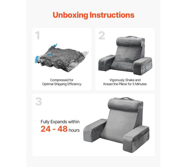 Skaitymo pagalvė su atrama ir 3 kišenėmis1