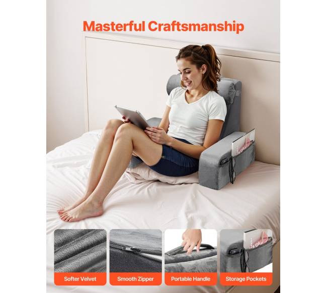 Skaitymo pagalvė su atrama ir 3 kišenėmis2