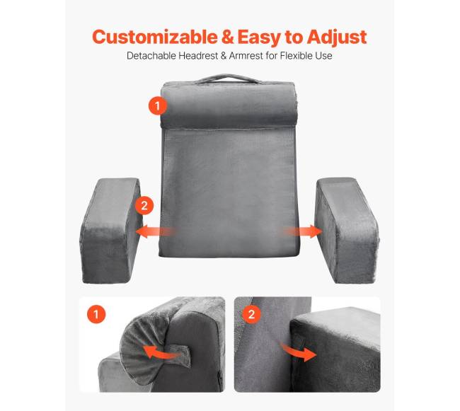 Skaitymo pagalvė su atrama ir 3 kišenėmis3