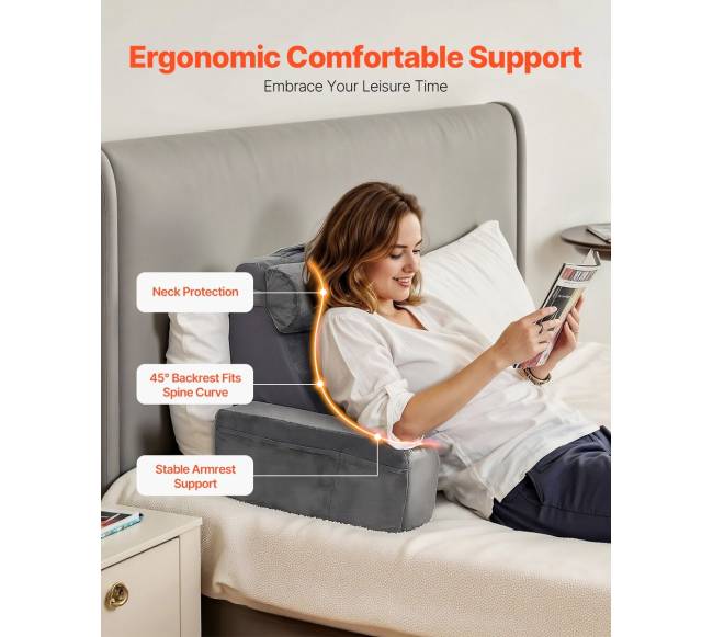 Skaitymo pagalvė su atrama ir 3 kišenėmis4