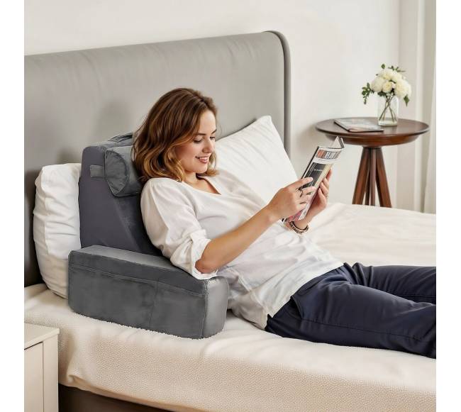 Skaitymo pagalvė su atrama ir 3 kišenėmis7