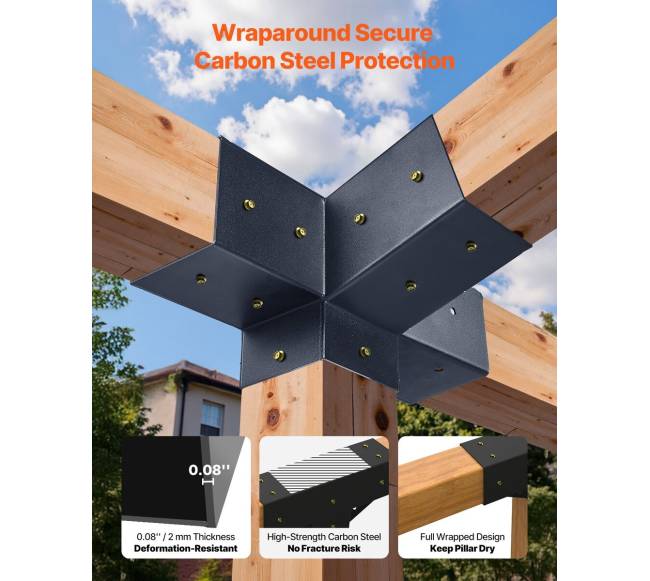 4x4 colių pergolos laikiklio rinkinys 4 krypčių3