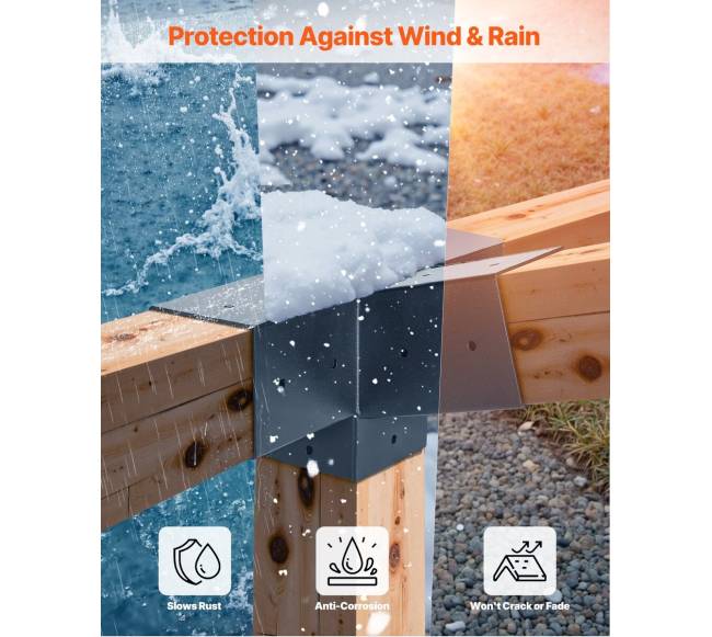 4x4 colių pergolos laikiklio rinkinys 4 krypčių4