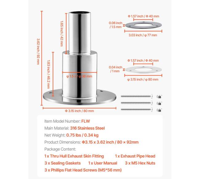 Išmetimo mova, 24mm dyzeliniam šildytuvui6