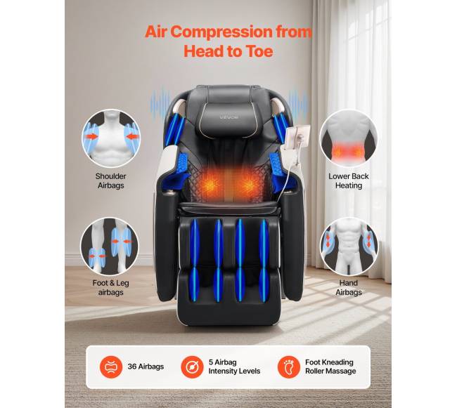 Viso kūno masažinė kėdė su SL-vėžėmis5