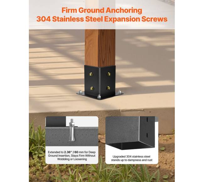 4x4 colių pergolės laikiklis su 3 kryptimis3