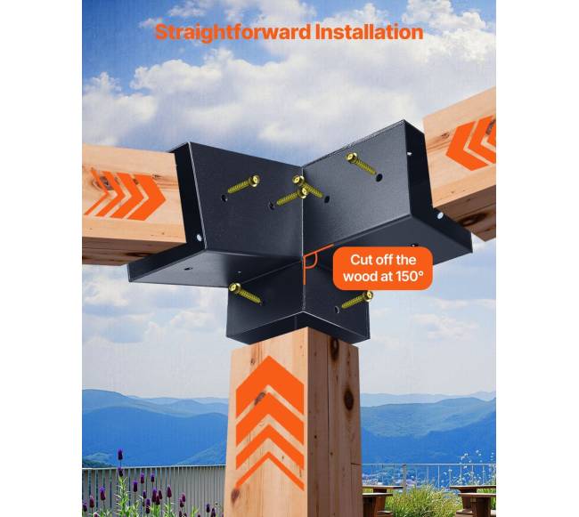 4x4 colių pergolės laikiklis su 3 kryptimis6