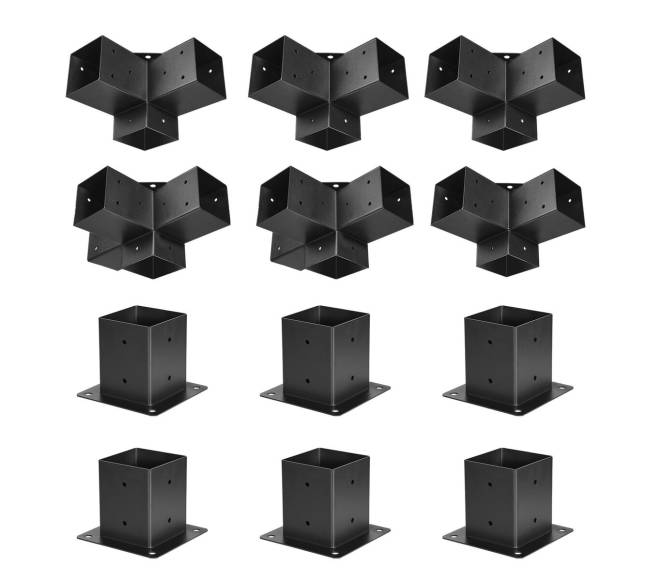 4x4 colių pergolos tvirtinimo rinkinys su pagrindais0