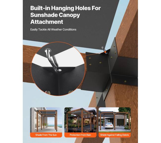 4x4 colių pergolos tvirtinimo rinkinys su pagrindais4