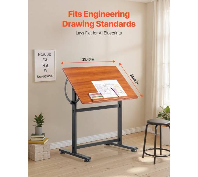 Reguliuojamas braižymo stalas su H rėmu2