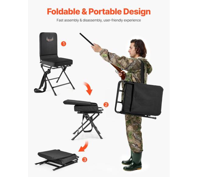 Medžioklinė kėdė su 360 apsisukimu4