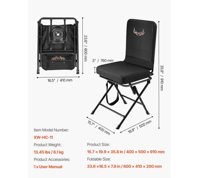 Medžioklinė kėdė su 360 apsisukimu6