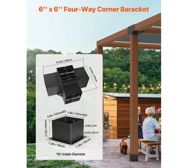 Pergolos laikiklio komplektas 142x142 mm1