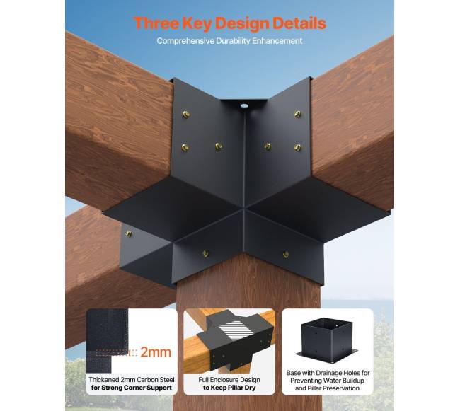 Pergolos laikiklio komplektas 142x142 mm2