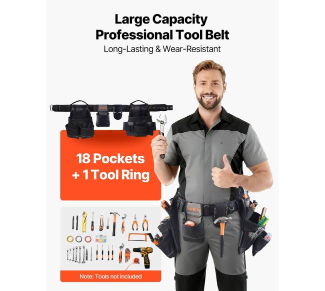 Įrankių diržas su 18 kišenių1