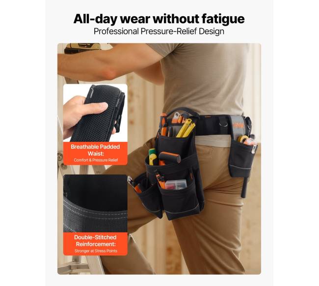 Įrankių diržas su 18 kišenių3