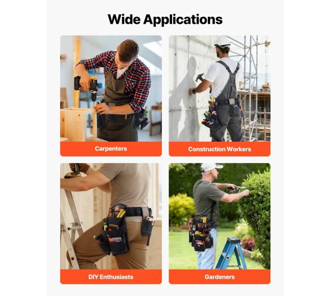 Įrankių diržas su 18 kišenių5