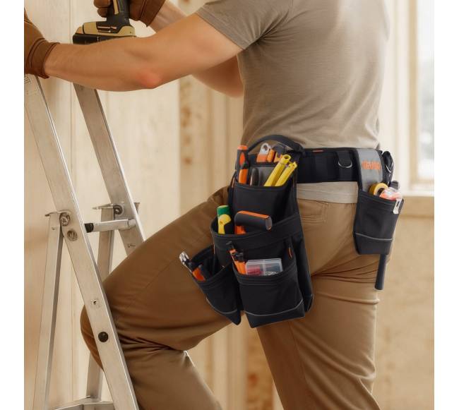 Įrankių diržas su 18 kišenių7