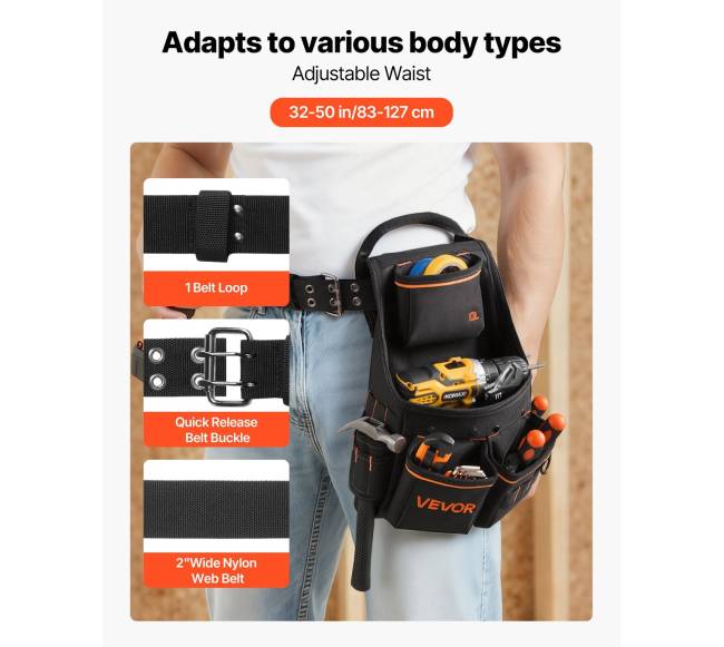 Įrankių diržas su diržu, 14 kišenių2