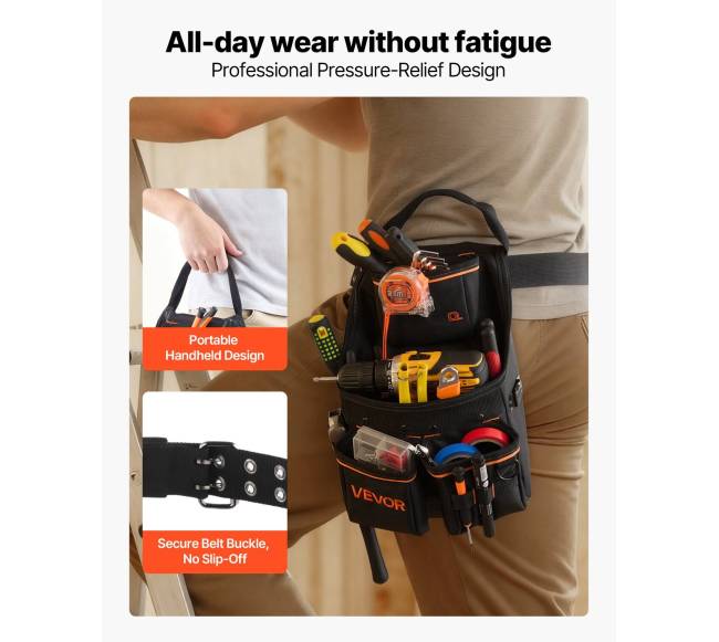 Įrankių diržas su diržu, 14 kišenių3