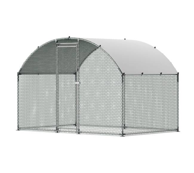 Metalinė vištų ferma su dangčiu ir užraktu0
