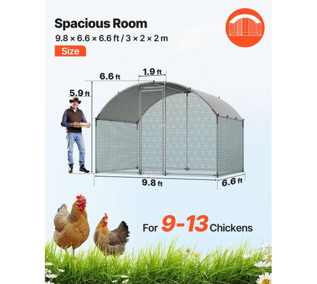 Metalinė vištų ferma su dangčiu ir užraktu1