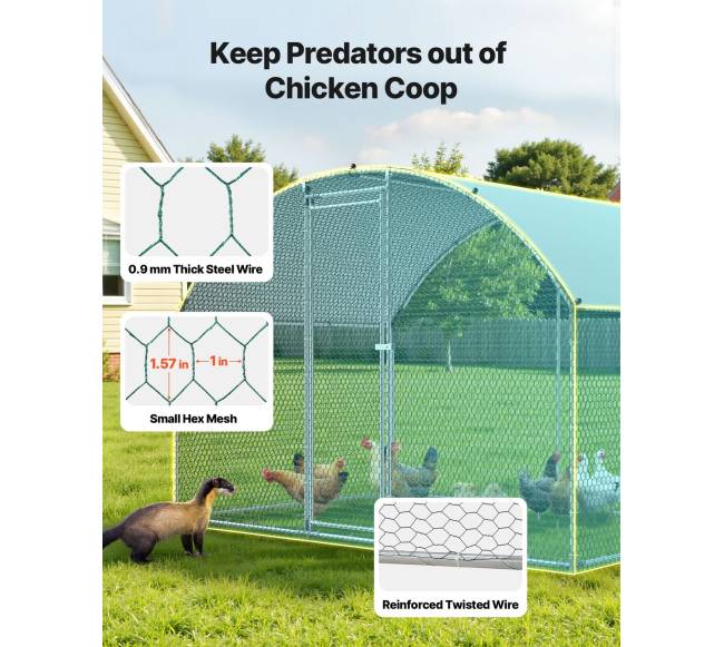 Metalinė vištų ferma su dangčiu ir užraktu3