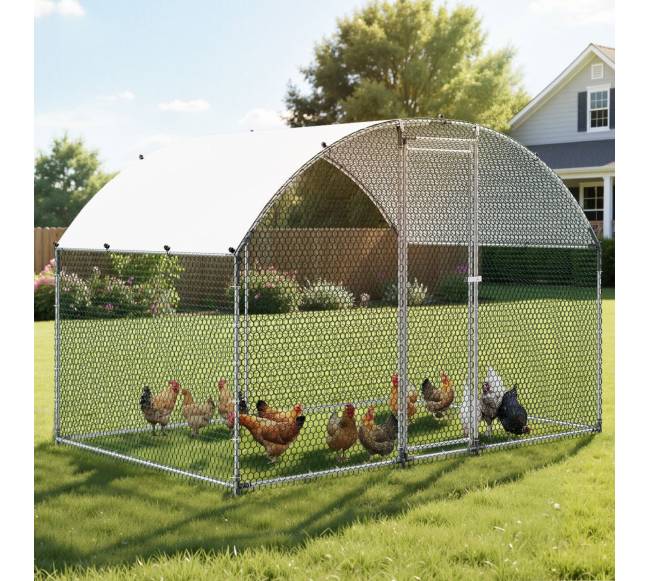 Metalinė vištų ferma su dangčiu ir užraktu7