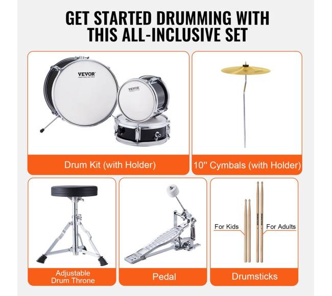 Vaikiškas būgnų rinkinys su kėdute5