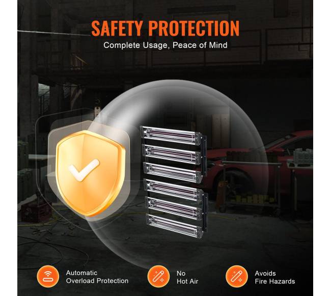 Infraraudonųjų spindulių šildytuvas dažymo kabinoms, 2 komplektai, 3000W3