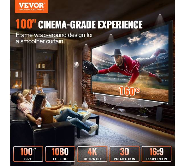 Projektoriaus ekranas 256 cm 16:91