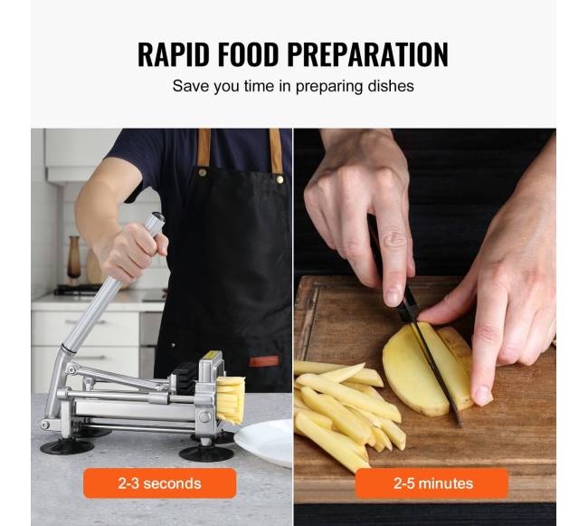 Nerūdijančio plieno bulvių pjaustyklė su 3 peiliais3