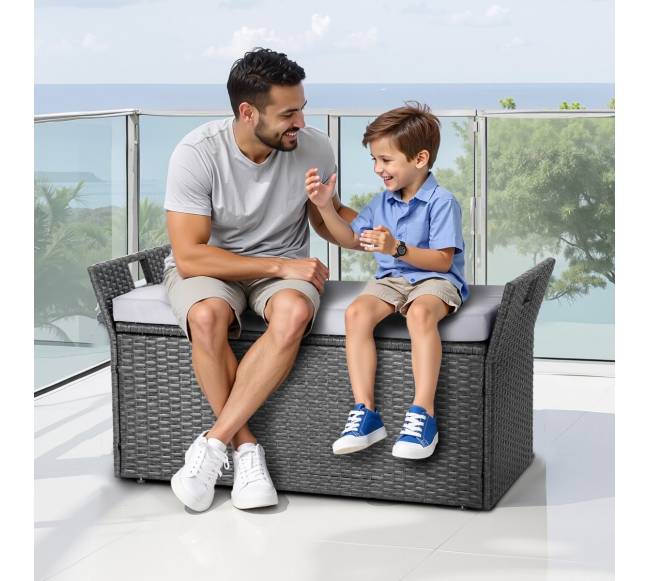 Lauko suoliukas-saugykla PE ratanas7