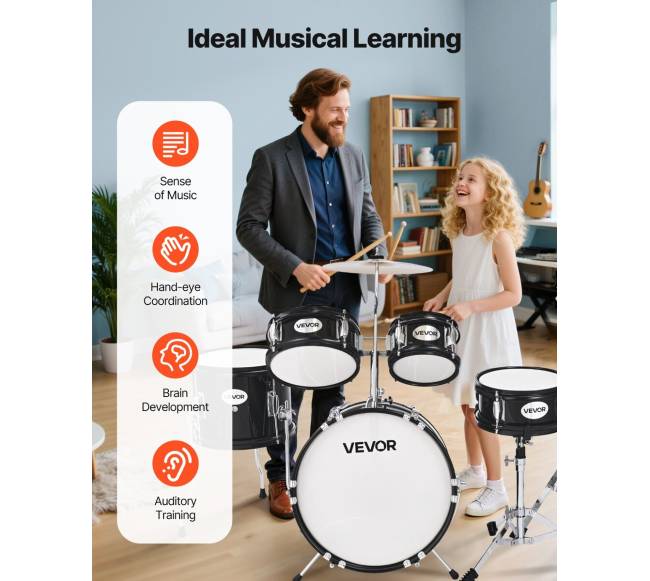 Vaikų būgnų rinkinys su 14 cm bosiniu būgnu4