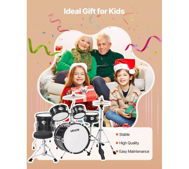 Vaikų būgnų rinkinys su 14 cm bosiniu būgnu6