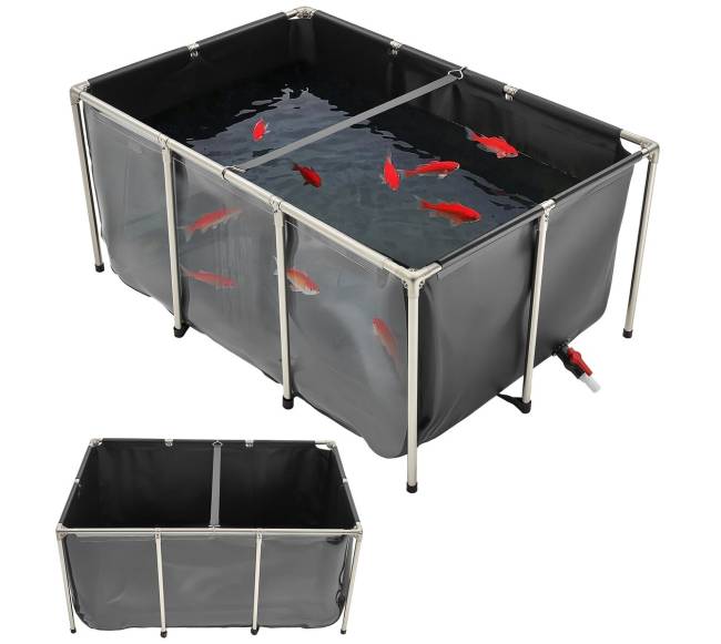 Drožlių plokštės žuvies tvenkinys 1023 l su skaidriu langu0