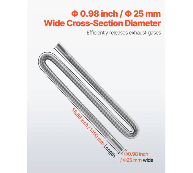 1490 mm nerūdijančio plieno išmetimo žarna3