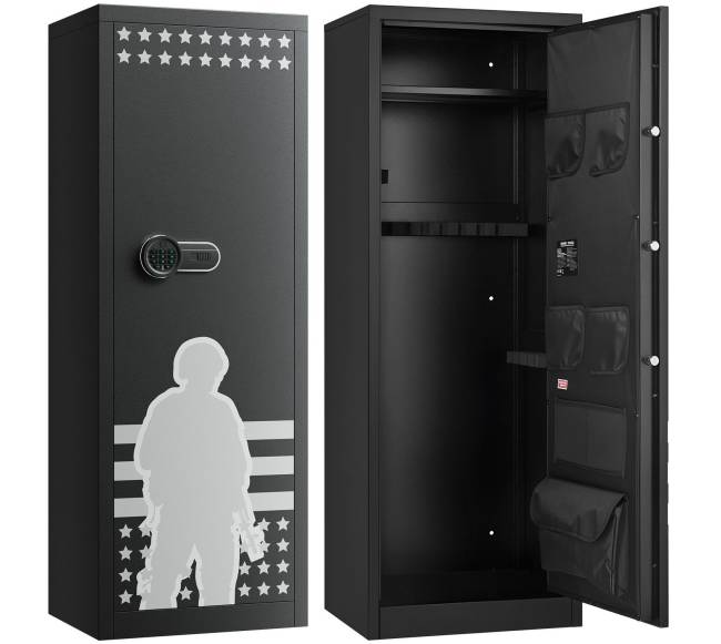 Šautuvų ir pistoletų seifas su greita prieiga0