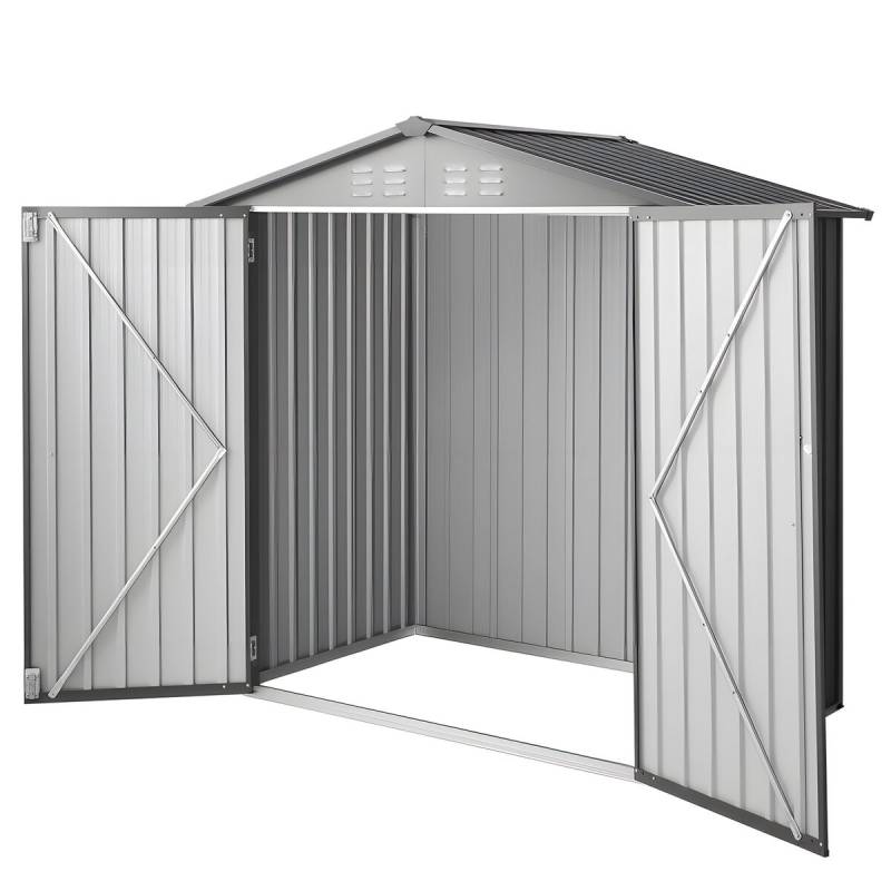 Metalinė sodo sandėliavimo patalpa su užrakinamomis durimis0