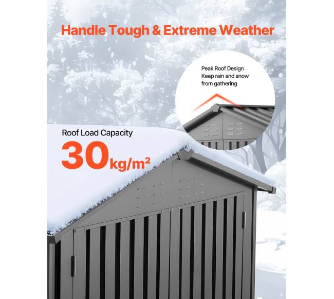 Metalinė sodo sandėliavimo patalpa su užrakinamomis durimis3