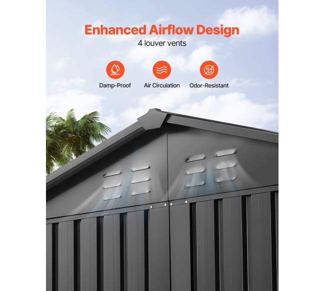 Metalinė sodo sandėliavimo patalpa su užrakinamomis durimis5