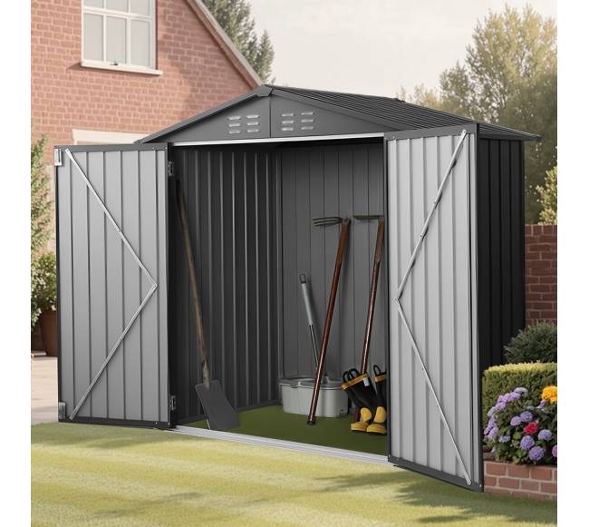 Metalinė sodo sandėliavimo patalpa su užrakinamomis durimis7