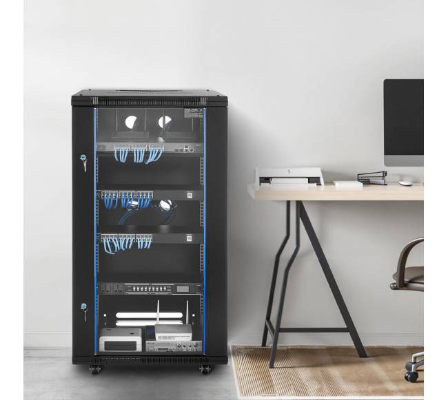 22U tinklo spinta su stiklo durimis 600 mm7