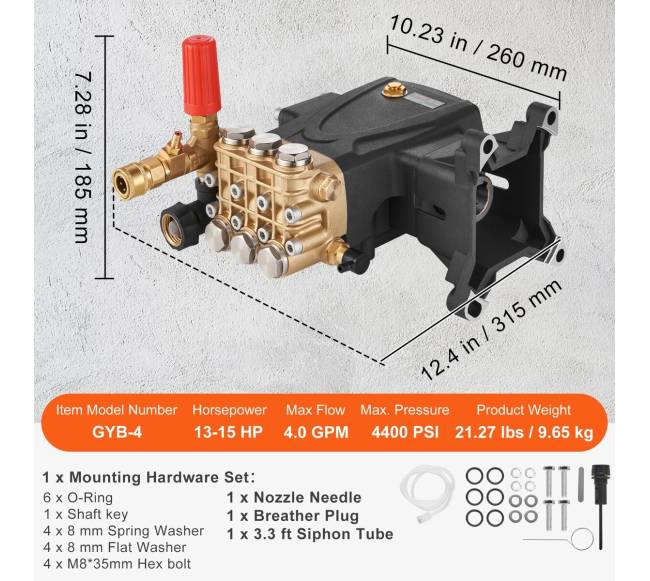 Aukšto slėgio plovimo siurblys, horizontalus6