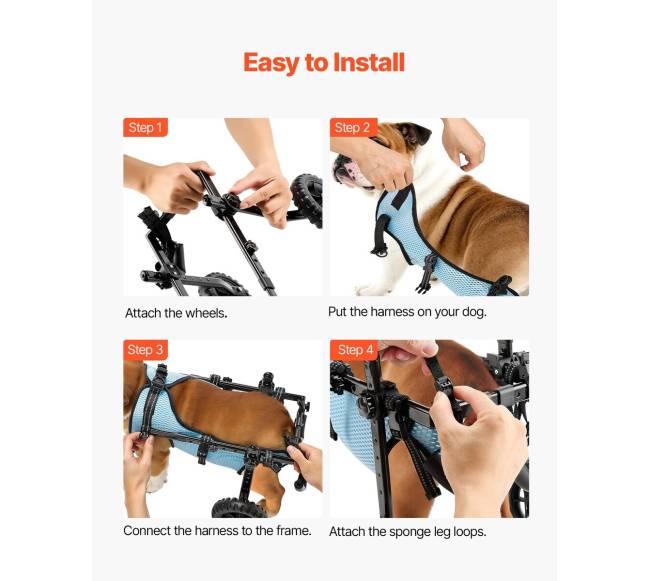 Šuns vežimėlis galinėms kojoms, reguliuojamas6
