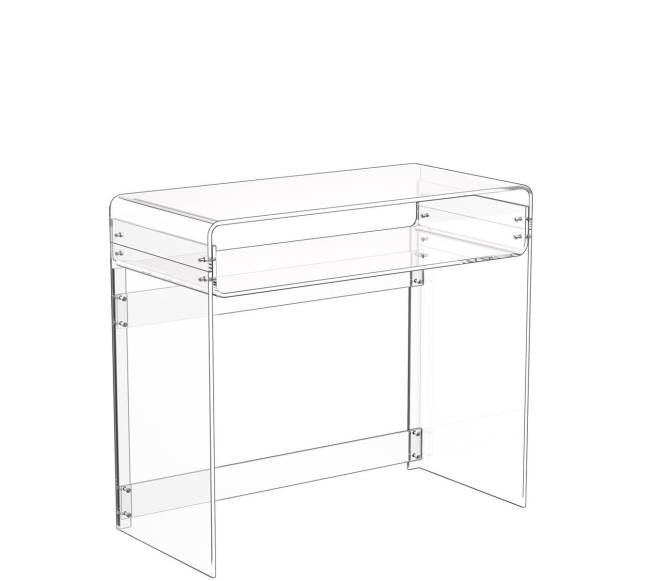 Akrilinis stalas su lentyna0