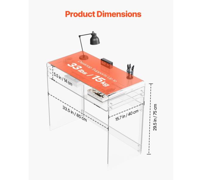 Akrilinis stalas su lentyna2
