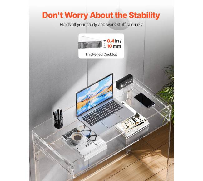 Akrilinis stalas su lentyna3