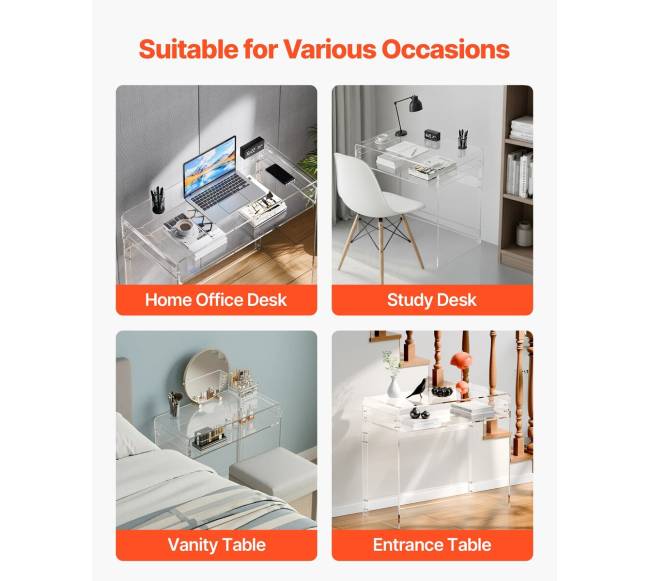 Akrilinis stalas su lentyna5