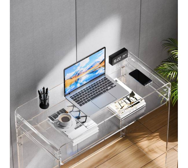 Akrilinis stalas su lentyna7